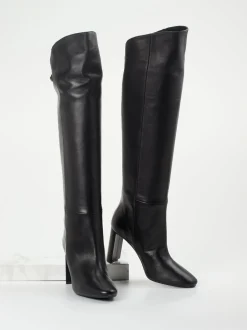 Konstantin Starke – Overknee-Stiefel aus Lammleder Schwarz