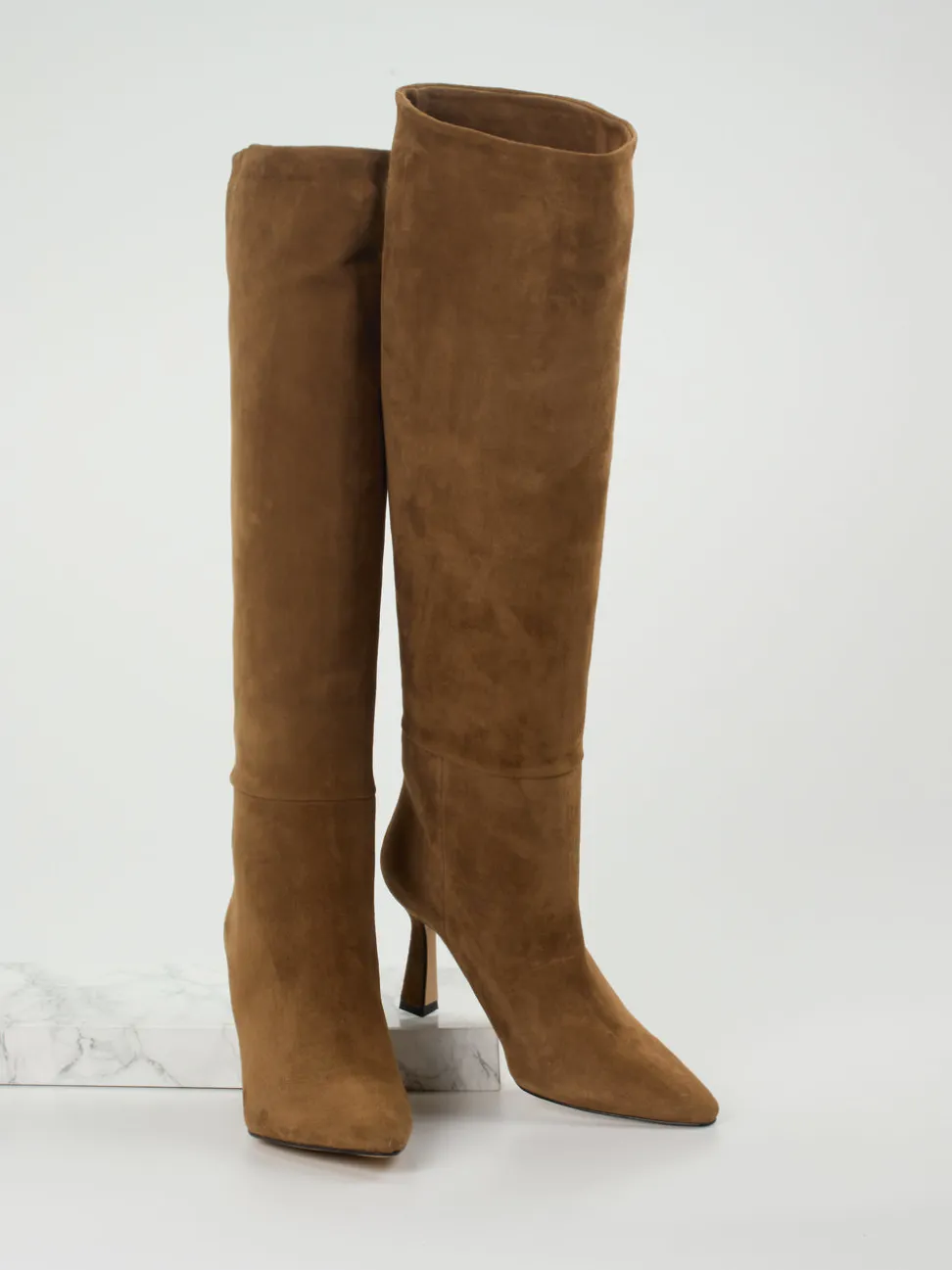 Konstantin Starke – Overknee-Stiefel aus Veloursleder Braun