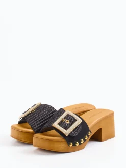 Konstantin Starke – Pantolette aus Veloursleder Schwarz