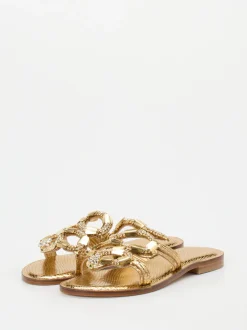 Konstantin Starke – Pantolette aus Metallicleder gold