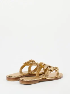 Konstantin Starke – Pantolette aus Metallicleder gold