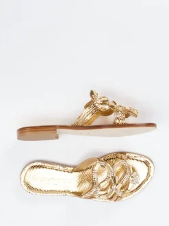 Konstantin Starke – Pantolette aus Metallicleder gold