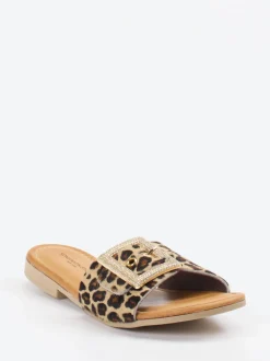 Konstantin Starke – Pantolette aus Fell mit Leopardmuster