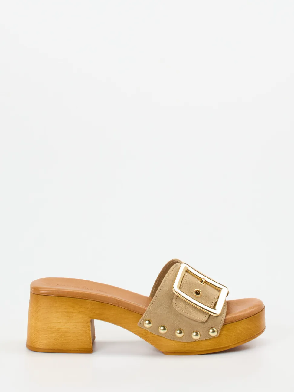 Konstantin Starke – Pantoletten aus Veloursleder beige