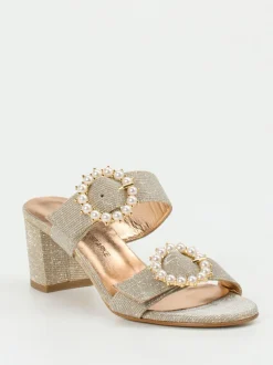 Konstantin Starke – Pantolette aus Metallicleder gold