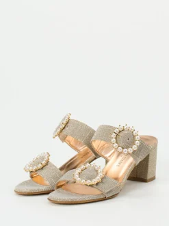 Konstantin Starke – Pantolette aus Metallicleder gold