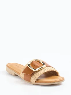 Konstantin Starke – Pantolette aus Kalbleder cognac