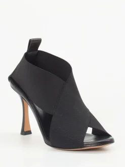 Konstantin Starke – Peep-Toe Stiefelette aus Stretch schwarz