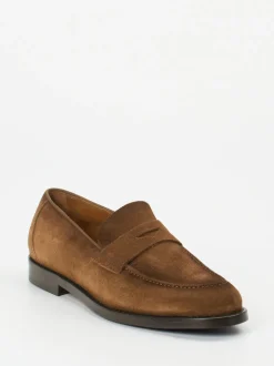 Konstantin Starke – Penny Loafer aus Veloursleder Braun