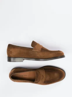 Konstantin Starke – Penny Loafer aus Veloursleder Braun