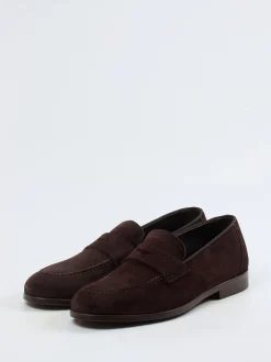 Konstantin Starke – Penny Loafer aus Veloursleder Braun