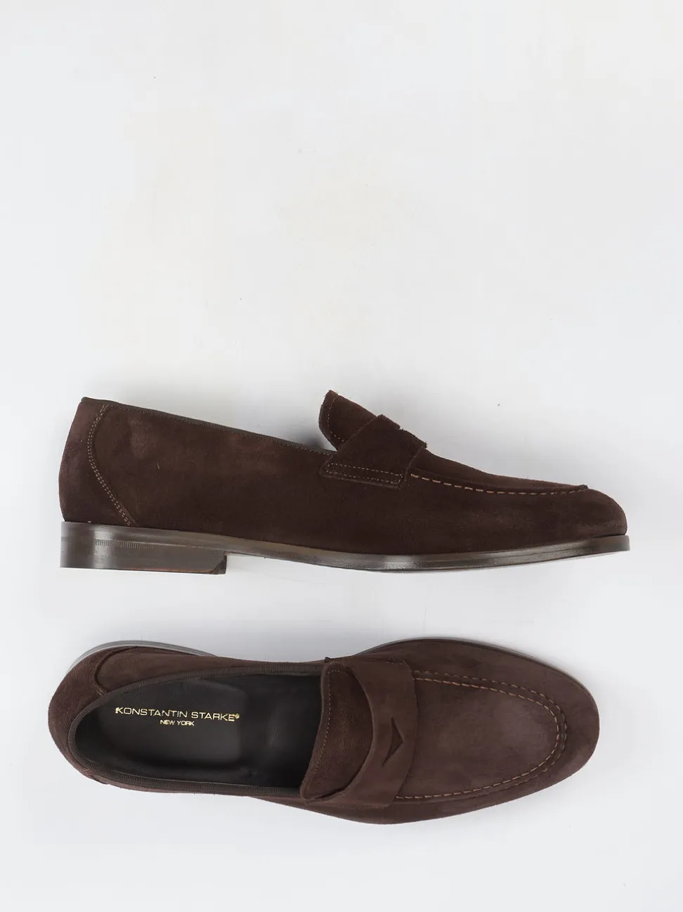 Konstantin Starke – Penny Loafer aus Veloursleder Braun