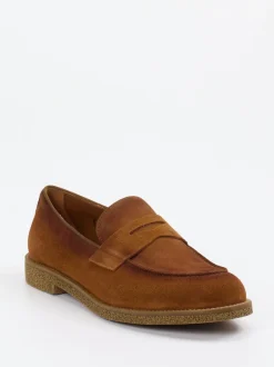 Konstantin Starke – Penny Loafer aus Veloursleder rostbraun