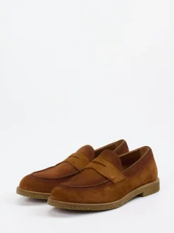 Konstantin Starke – Penny Loafer aus Veloursleder rostbraun