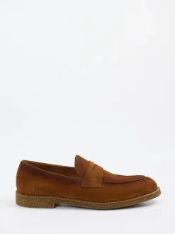 Konstantin Starke – Penny Loafer aus Veloursleder rostbraun