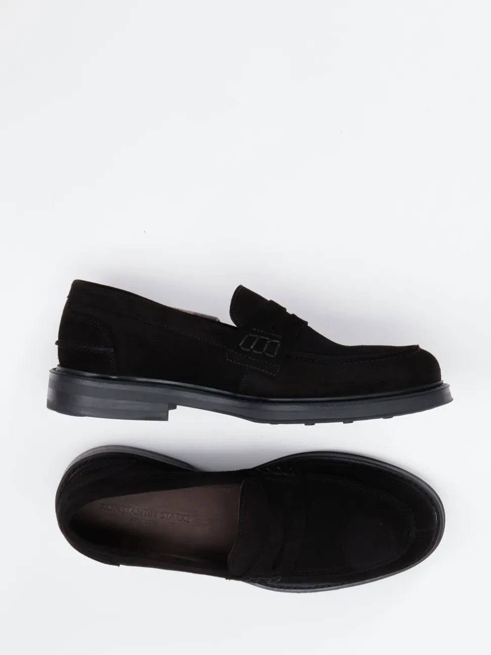 Konstantin Starke – Penny Loafer aus Veloursleder schwarz