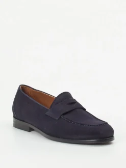 Konstantin Starke – Penny Loafer aus Veloursleder Blau