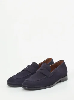 Konstantin Starke – Penny Loafer aus Veloursleder Blau