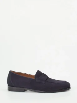 Konstantin Starke – Penny Loafer aus Veloursleder Blau