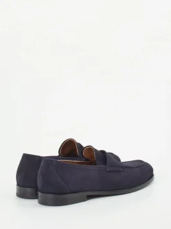 Konstantin Starke – Penny Loafer aus Veloursleder Blau
