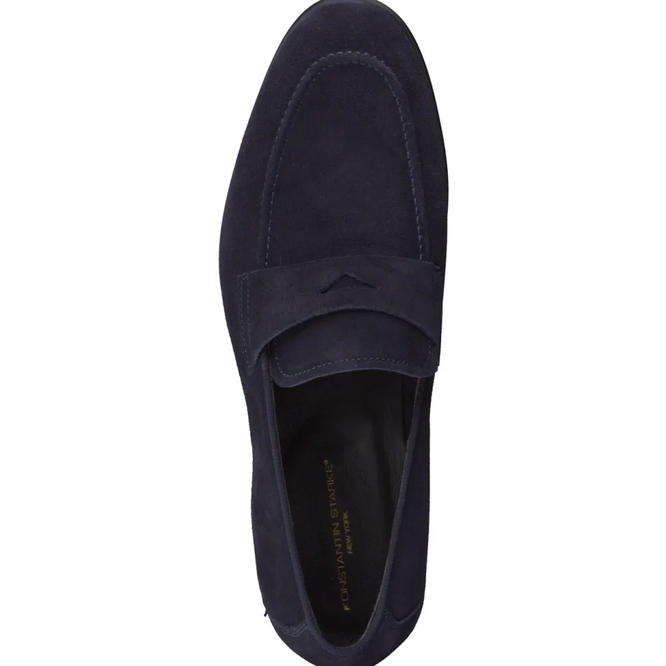 Konstantin Starke – Penny Loafer aus Veloursleder Blau