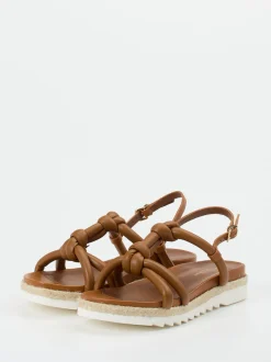 Konstantin Starke – Plateau-Sandale aus Lammleder cognac
