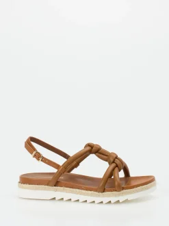Konstantin Starke – Plateau-Sandale aus Lammleder cognac