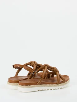 Konstantin Starke – Plateau-Sandale aus Lammleder cognac