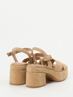 Konstantin Starke – Plateausandale aus Veloursleder beige
