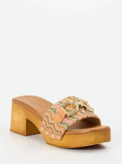 Konstantin Starke – Plateau-Mules aus Bastgewebe Multi
