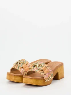 Konstantin Starke – Plateau-Mules aus Bastgewebe Multi