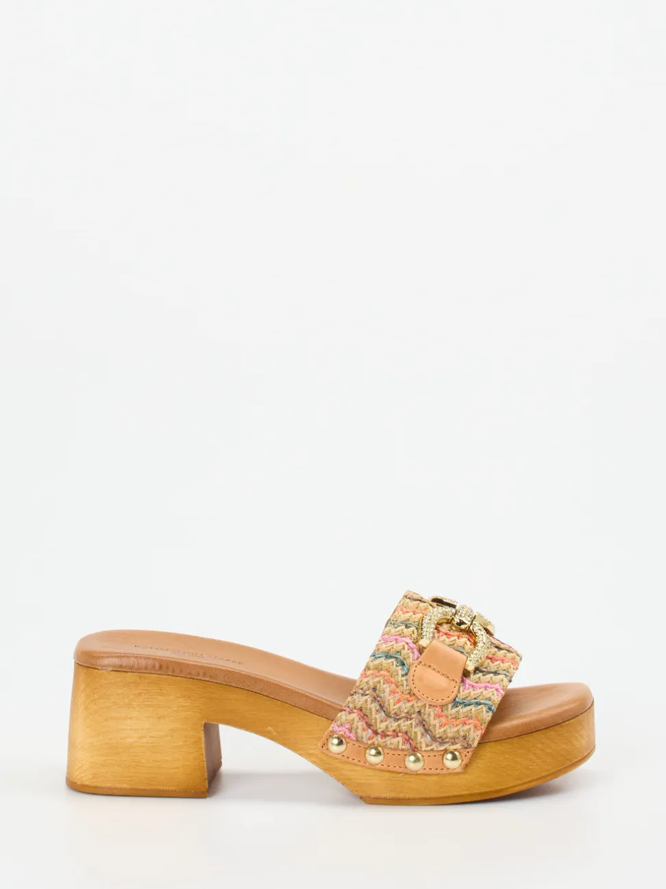 Konstantin Starke – Plateau-Mules aus Bastgewebe Multi