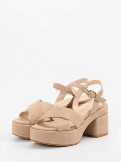 Konstantin Starke – Plateau-Sandalen aus Veloursleder beige