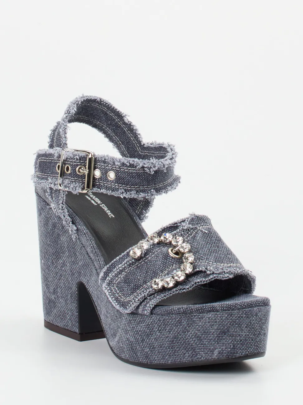 Konstantin Starke – Plateau-Sandalen aus Denim blau