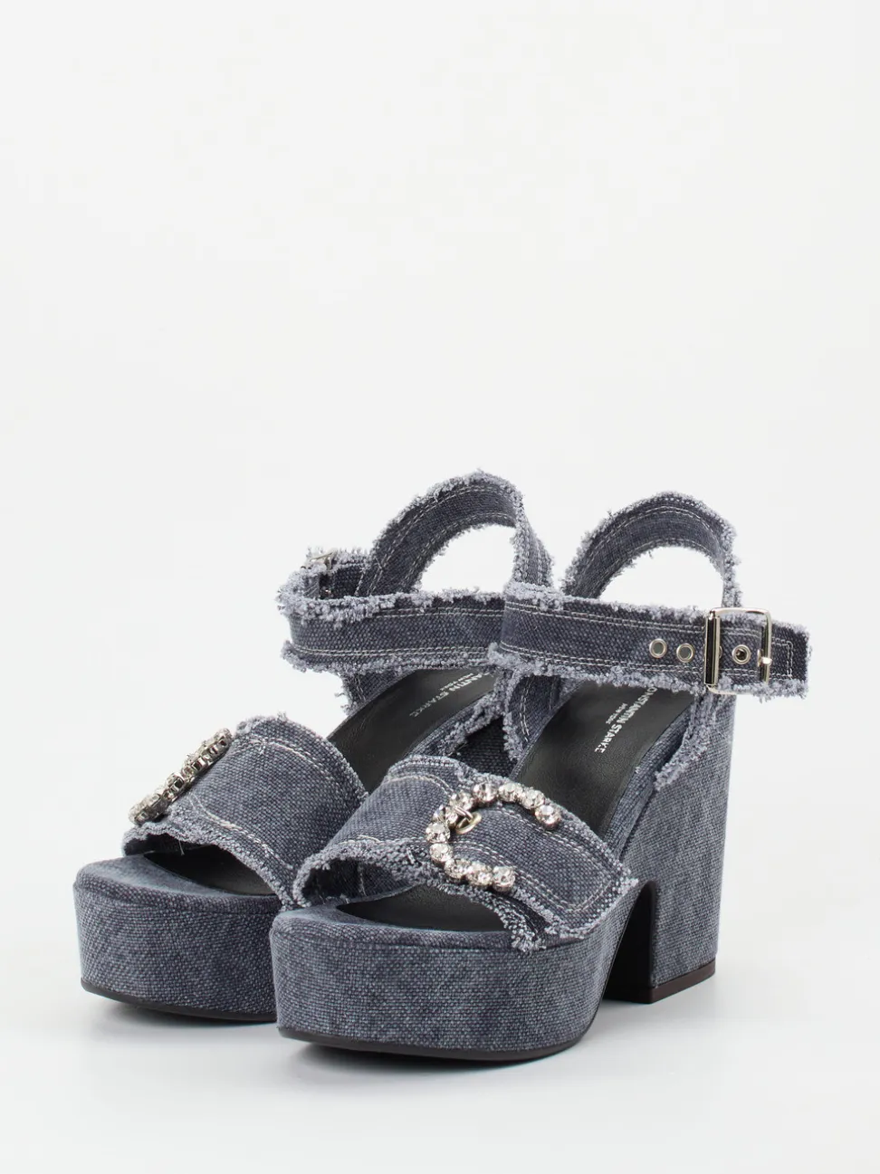 Konstantin Starke – Plateau-Sandalen aus Denim blau