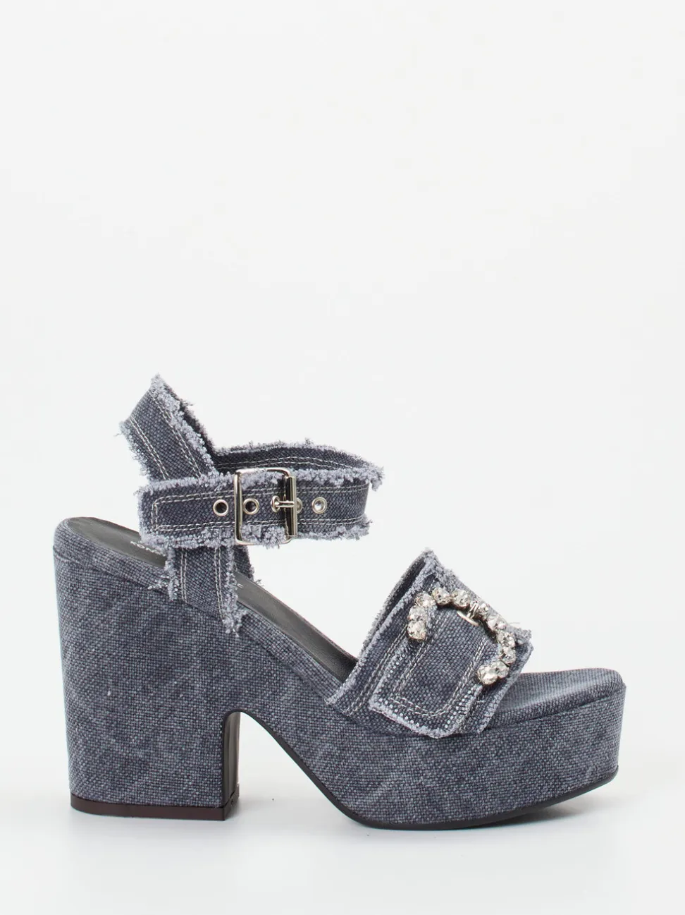 Konstantin Starke – Plateau-Sandalen aus Denim blau