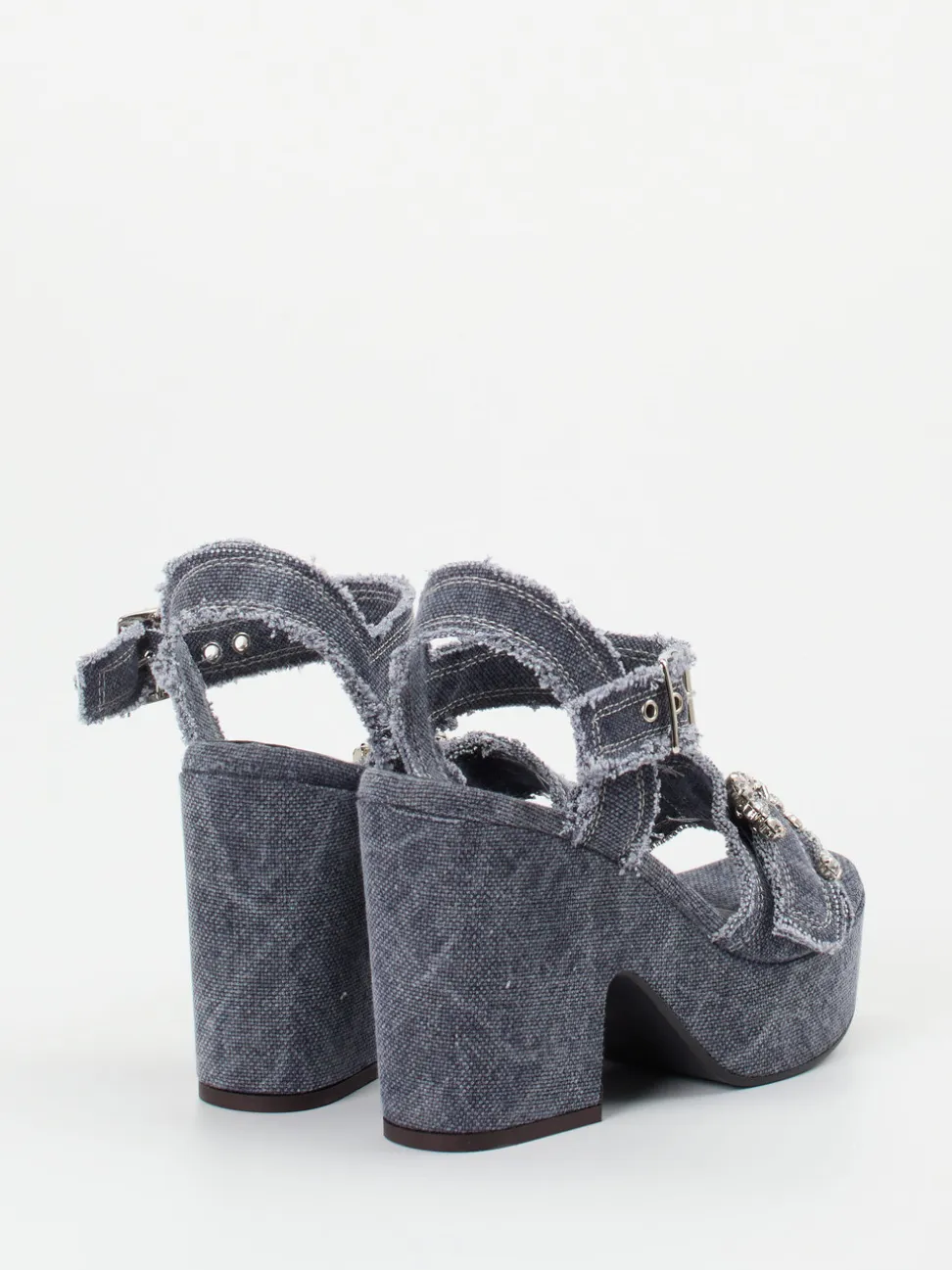 Konstantin Starke – Plateau-Sandalen aus Denim blau