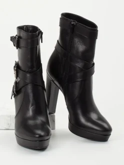 Konstantin Starke – Plateau-Stiefeletten aus Lammleder Schwarz