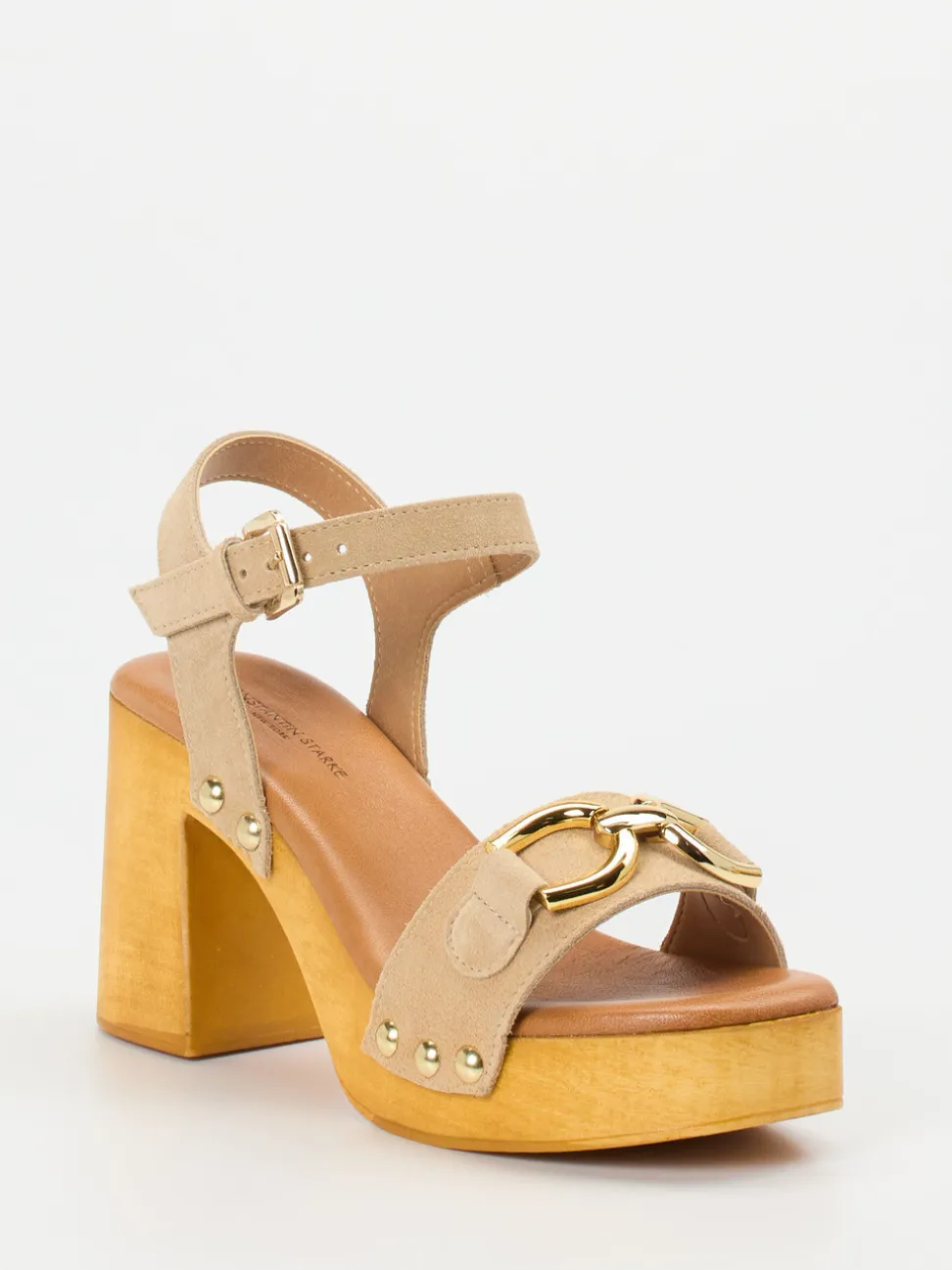Konstantin Starke – Plateau-Sandalen aus Veloursleder beige