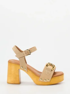 Konstantin Starke – Plateau-Sandalen aus Veloursleder beige
