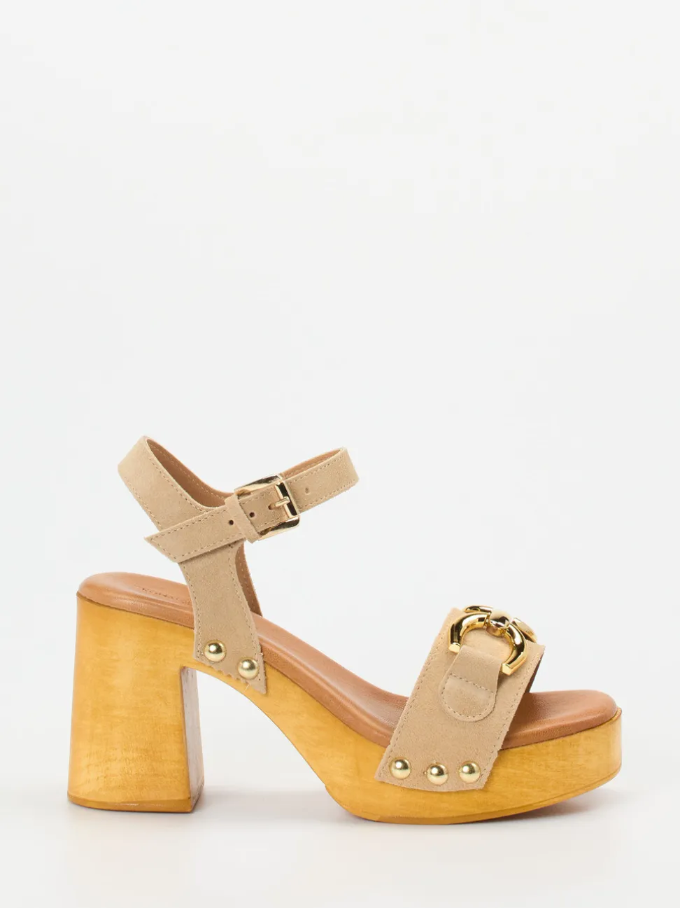 Konstantin Starke – Plateau-Sandalen aus Veloursleder beige