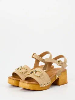 Konstantin Starke – Plateau-Sandalen aus Veloursleder beige