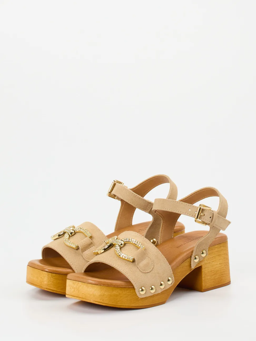 Konstantin Starke – Plateau-Sandalen aus Veloursleder beige