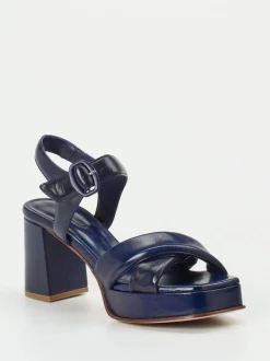 Konstantin Starke – Plateau-Sandalen aus Lammleder Tintenblau
