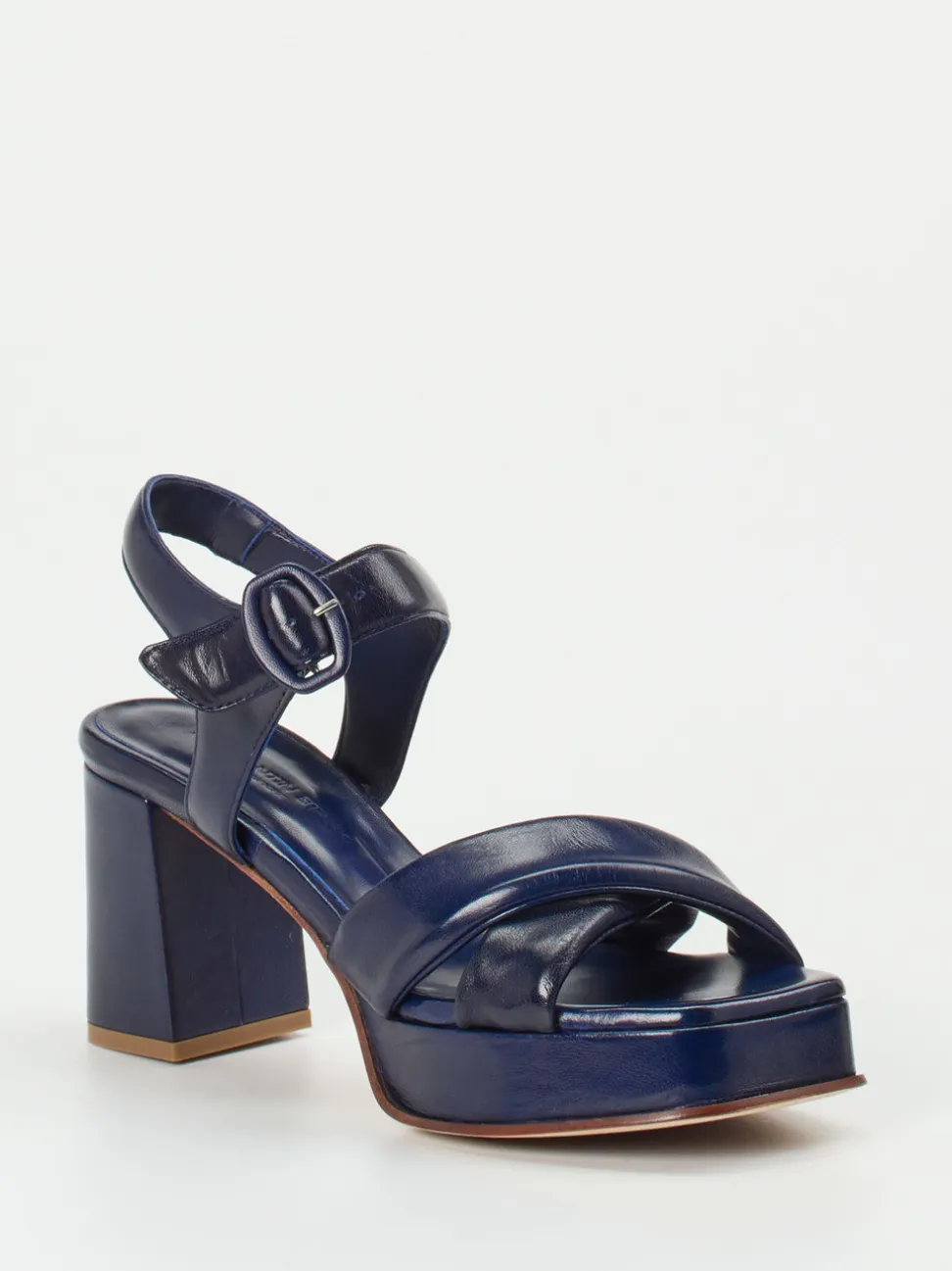 Konstantin Starke – Plateau-Sandalen aus Lammleder Tintenblau