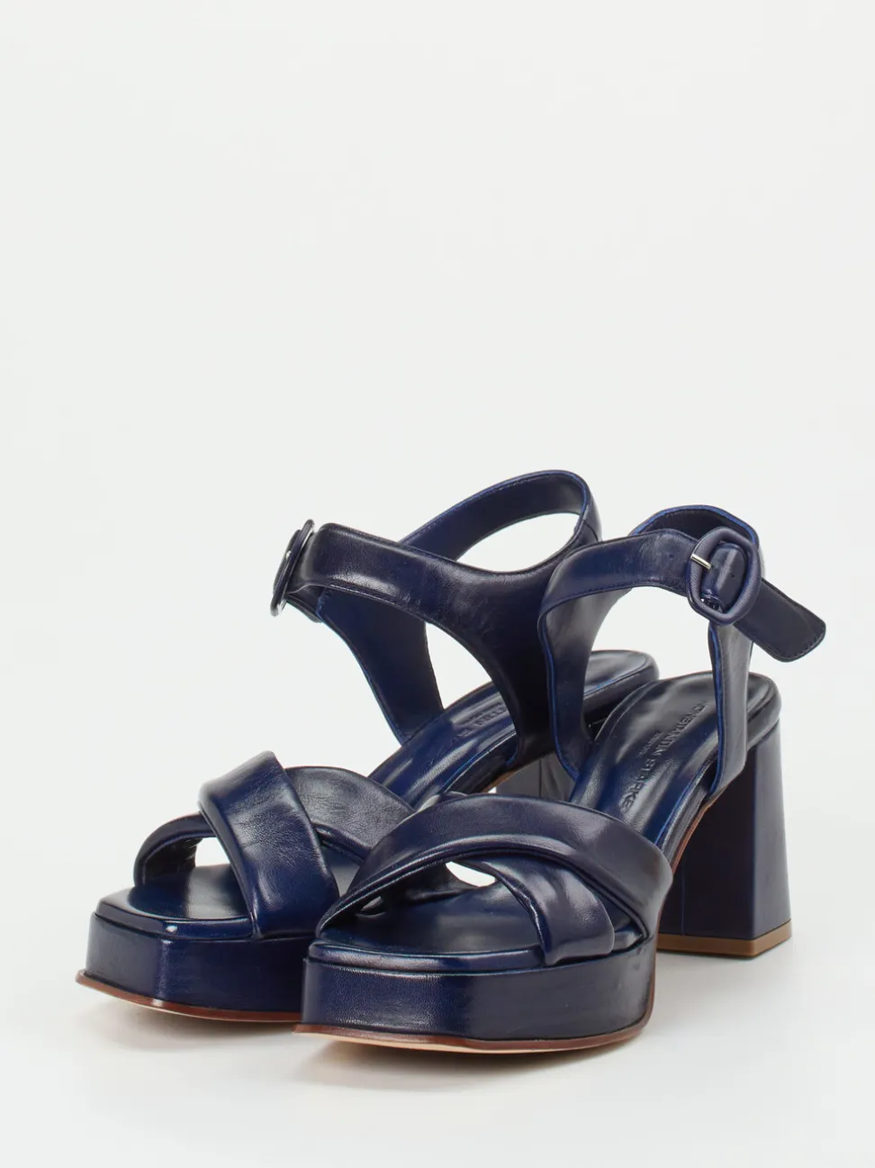Konstantin Starke – Plateau-Sandalen aus Lammleder Tintenblau