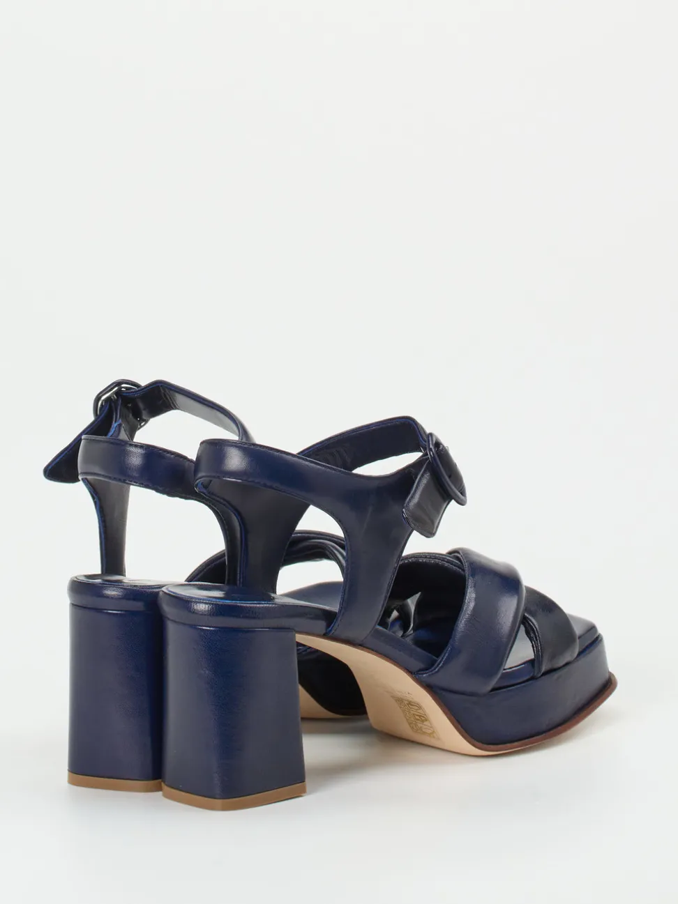 Konstantin Starke – Plateau-Sandalen aus Lammleder Tintenblau