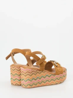 Konstantin Starke – Plateausandalen aus Veloursleder