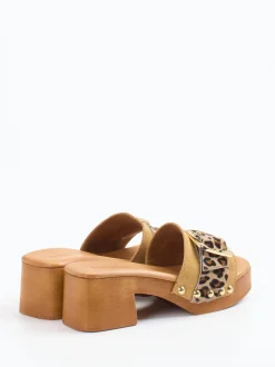 Konstantin Starke – Plateau-Mules aus Veloursleder Leoprint