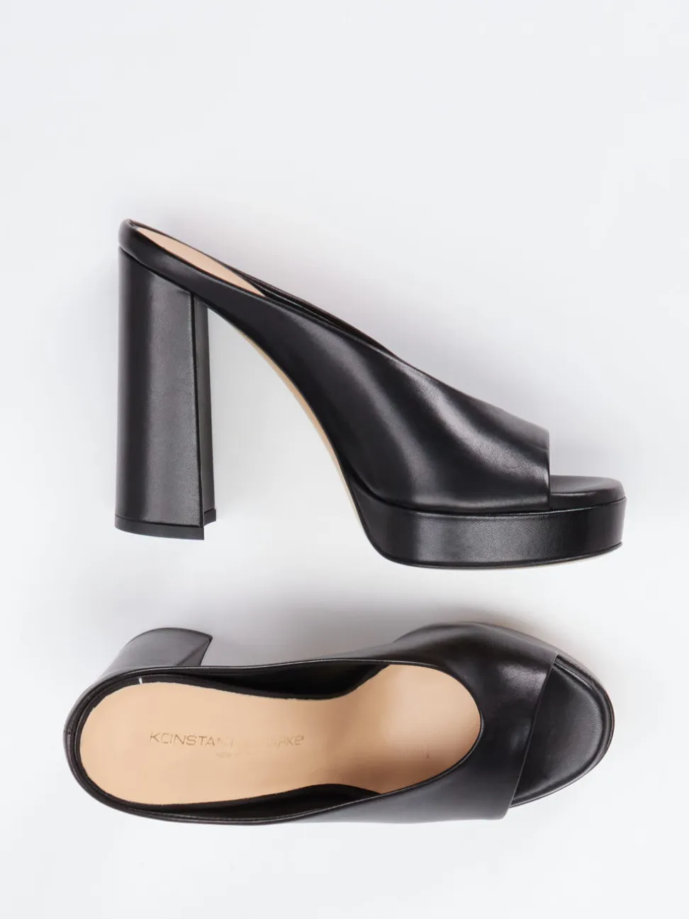 Konstantin Starke – Plateau-Mules aus Lammleder schwarz